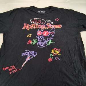 The Rolling Stones Short Sleeve Band Crew Neck T Shirt Mens Size Large L Black